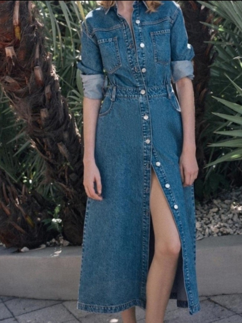 Zara Long Denim Dress